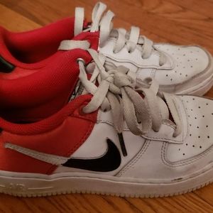 Nike Air Force 1 LV8 1 GS AF1 NBA Red Satin White
